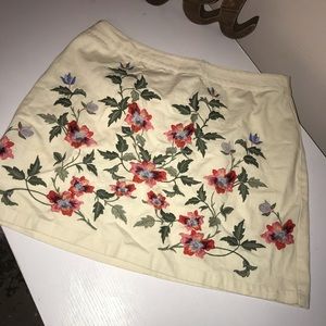 TopShop mini floral embroidered skirt